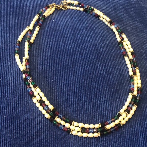 🎁 Swarovski crystal, freshwater pearl necklace - Picture 4 of 9